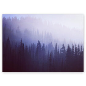 Поздравительная открытка с принтом Лес в Курске, 100% бумага | плотность бумаги 280 г/м2, матовая, на обратной стороне линовка и место для марки
 | siberia | trees | wood | деревья | ели | ёлки | ель | зеленый лес | лес | лес в тумане | лес мой храм | леса | ночной лес | ночь | ночь в лесу | природа | сибирский лес | сибирь | таежные леса | таёжный лес | тайга