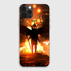 Чехол для iPhone 12 Pro Max с принтом Темный ангел ада в Курске, Силикон |  | ад | внутренне зло | демон | демоненок | крылья | миф | нимб | посох | преисподняя | силэут | страшные сказки | темный ангел | фольклор