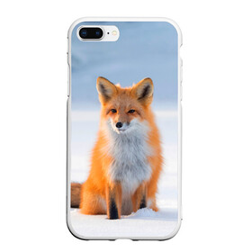 Чехол для iPhone 7Plus/8 Plus матовый с принтом Лиса в Курске, Силикон | Область печати: задняя сторона чехла, без боковых панелей | fox | foxy | животные | звери | зима | зимняя | лиса | лисичка | лисы | природа | снег | снежная