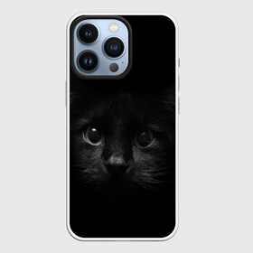 Чехол для iPhone 13 Pro с принтом черный кот в Курске,  |  | животные | зайка | заяц | звери | зевающий кот | кися | кот | котенок | котики | коты | кричащий кот | кролик | минимализм | питомцы | прикольные картинки