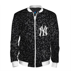 Мужской бомбер 3D с принтом New York Yankees в Курске, 100% полиэстер | застегивается на молнию, по бокам два кармана без застежек, по низу бомбера и на воротнике - эластичная резинка | baseball | fashion | game | glitch | new york | sport | бейсбол | игра | мода | нью йорк | спорт