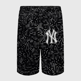 Детские спортивные шорты 3D с принтом New York Yankees в Курске,  100% полиэстер
 | пояс оформлен широкой мягкой резинкой, ткань тянется
 | Тематика изображения на принте: baseball | fashion | game | glitch | new york | sport | бейсбол | игра | мода | нью йорк | спорт