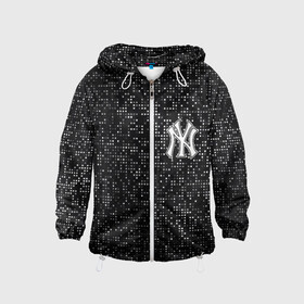 Детская ветровка 3D с принтом New York Yankees в Курске, 100% полиэстер | подол и капюшон оформлены резинкой с фиксаторами, по бокам два кармана без застежек, один потайной карман на груди | baseball | fashion | game | glitch | new york | sport | бейсбол | игра | мода | нью йорк | спорт