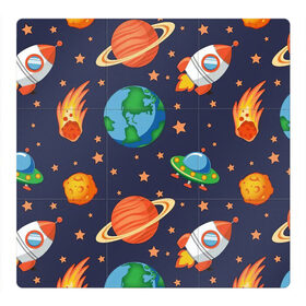 Магнитный плакат 3Х3 с принтом Космическое путешествие в Курске, Полимерный материал с магнитным слоем | 9 деталей размером 9*9 см | Тематика изображения на принте: арт | астероид | астероиды | звезда | звёзды | земля | космос | планета | планеты | ракета | ракеты | рисунок | сатурн | фобас