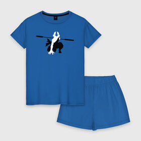Женская пижама с шортиками хлопок с принтом AVATAR в Курске, 100% хлопок | футболка прямого кроя, шорты свободные с широкой мягкой резинкой | aang | avatar | manga | аанг | аватар | аниме | манга