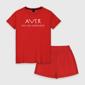 Женская пижама с шортиками хлопок с принтом АВАТАР в Курске, 100% хлопок | футболка прямого кроя, шорты свободные с широкой мягкой резинкой | aang | avatar | manga | аанг | аватар | аниме | манга