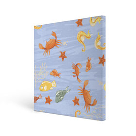 Холст квадратный с принтом Морские обитатели в Курске, 100% ПВХ |  | арт | жёлтый | звезда | звёзды | коралл | кораллы | краб | крабы | красный | медуза | медузы | море | морская звезда | морские звёзды | морские коньки | морской конёк | песок | рисунок | рыба | рыбы