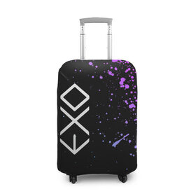 Чехол для чемодана 3D с принтом EXO BAND. в Курске, 86% полиэфир, 14% спандекс | двустороннее нанесение принта, прорези для ручек и колес | 