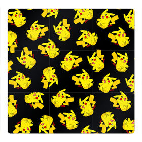 Магнитный плакат 3Х3 с принтом Веселый пикачу в Курске, Полимерный материал с магнитным слоем | 9 деталей размером 9*9 см | Тематика изображения на принте: baby | cartoon | cute | kawaii | pika pika | pikachu | pokemon go | team | аниме | детям | зайчик | зверек | иви | кавайный | котенок | кролик | малыш | милый | мордочка | мультик | няшный | пика пика | пикачу | покемоны | улыбка | школа