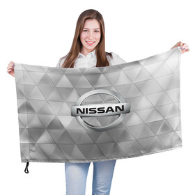 Флаг 3D с принтом NISSAN. в Курске, 100% полиэстер | плотность ткани — 95 г/м2, размер — 67 х 109 см. Принт наносится с одной стороны | abstract | auto | brand | car | geometry | nissan | nиссан | sport | texture | абстракция | авто | автомобильные | бренд | геометрия | классика | машины | модные | спорт | стиль | текстура