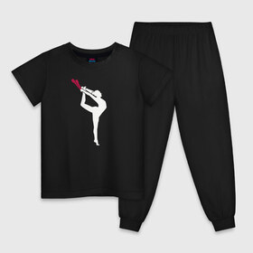 Детская пижама хлопок с принтом Gymnastics в Курске, 100% хлопок |  брюки и футболка прямого кроя, без карманов, на брюках мягкая резинка на поясе и по низу штанин
 | gymnastics | rhythmic gymnastics | гимнастика | спорт | художественная гимнастика