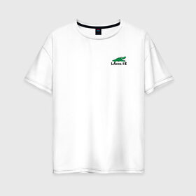 Женская футболка хлопок Oversize с принтом LaCosinus в Курске, 100% хлопок | свободный крой, круглый ворот, спущенный рукав, длина до линии бедер
 | cos | crocodile | аллигатор | косинус | крокодил | крокодильчик | математика | угол