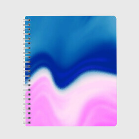 Тетрадь с принтом Воздушный Крем в Курске, 100% бумага | 48 листов, плотность листов — 60 г/м2, плотность картонной обложки — 250 г/м2. Листы скреплены сбоку удобной пружинной спиралью. Уголки страниц и обложки скругленные. Цвет линий — светло-серый
 | blue | cream | gradient | pink | абстрактный | абстракция | вода | волны | гламур | градиент | девочкам | зефирка | краска | краски | красочный | море | мороженое | небеса | нежные | пастельные | перламутровый