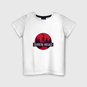Детская футболка хлопок с принтом Siren Head в Курске, 100% хлопок | круглый вырез горловины, полуприлегающий силуэт, длина до линии бедер | Тематика изображения на принте: siren head | игра | лес | монстр | персонаж | сирена | сиреноголовый | чудовище