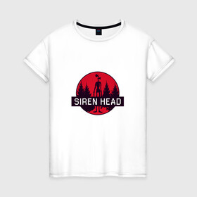 Женская футболка хлопок с принтом Siren Head в Курске, 100% хлопок | прямой крой, круглый вырез горловины, длина до линии бедер, слегка спущенное плечо | siren head | игра | лес | монстр | персонаж | сирена | сиреноголовый | чудовище