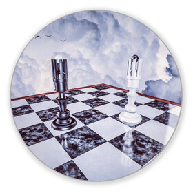 Коврик для мышки круглый с принтом Шахматы в Курске, резина и полиэстер | круглая форма, изображение наносится на всю лицевую часть | доска | игра | игровая | игры | короли | король | настольная | настольные | небеса | небо | облака | облако | спорт | туча | тучи | шахматный | шахматы