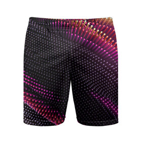 Мужские шорты спортивные с принтом Aralf в Курске,  |  | abstraction | convex | lines | pink | points | shapes | wavy | абстракция | волнистый | выпуклый | линии | розовый | точки | формы