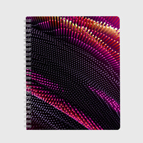 Тетрадь с принтом Aralf в Курске, 100% бумага | 48 листов, плотность листов — 60 г/м2, плотность картонной обложки — 250 г/м2. Листы скреплены сбоку удобной пружинной спиралью. Уголки страниц и обложки скругленные. Цвет линий — светло-серый
 | Тематика изображения на принте: abstraction | convex | lines | pink | points | shapes | wavy | абстракция | волнистый | выпуклый | линии | розовый | точки | формы