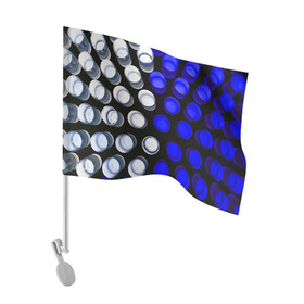 Флаг для автомобиля с принтом GGGelt в Курске, 100% полиэстер | Размер: 30*21 см | abstraction | blue | circles | light | shapes | white | абстракция | белый | круги | свет | синий | формы