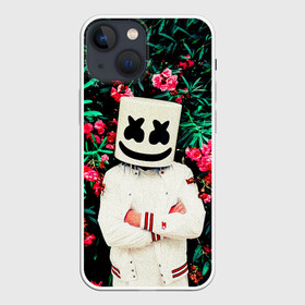 Чехол для iPhone 13 mini с принтом MARSHMELLO ROSES в Курске,  |  | Тематика изображения на принте: fortnite | marshmallo | marshmallow | marshmello | marshmellow | маршмелло | маршмеллоу | розы | фортнайт