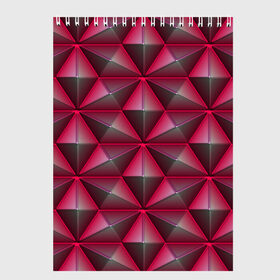 Скетчбук с принтом Aral в Курске, 100% бумага
 | 48 листов, плотность листов — 100 г/м2, плотность картонной обложки — 250 г/м2. Листы скреплены сверху удобной пружинной спиралью | Тематика изображения на принте: abstraction | lines | red | shapes | surface | triangles | абстракция | красный | линии | поверхность | треугольники | формы