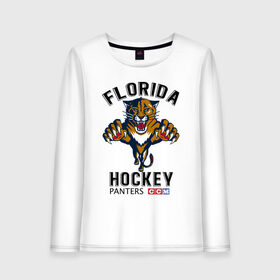 Женский лонгслив хлопок с принтом FLORIDA PANTERS NHL в Курске, 100% хлопок |  | cat | florida | hockey | ice | nhl | panters | sport | usa | кошки | нхл | пантеры | спорт | сша | флорида | хоккей