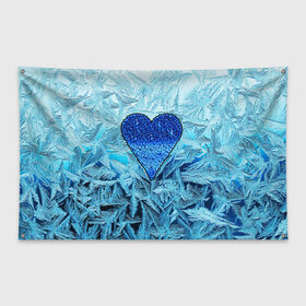Флаг-баннер с принтом Ледяное сердце в Курске, 100% полиэстер | размер 67 х 109 см, плотность ткани — 95 г/м2; по краям флага есть четыре люверса для крепления | christmas | frozen | new year | snow | winter | влюбленные | дед мороз | зима | зимний | лед | любимая жена | любовь | мама | новый год | подарок | рождество | сердечки | снег | снежинки | снежная королева | узоры