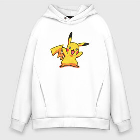 Мужское худи Oversize хлопок с принтом Pikachu из меха в Курске, френч-терри — 70% хлопок, 30% полиэстер. Мягкий теплый начес внутри —100% хлопок | боковые карманы, эластичные манжеты и нижняя кромка, капюшон на магнитной кнопке | pikachu | pokemon | pokemongo | аниме | детективпикачу | пикачу | покемон | покемонпикачу | покемоны