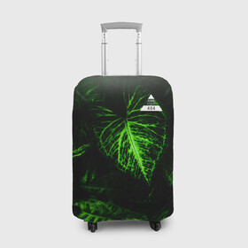 Чехол для чемодана 3D с принтом Листья зеленые CODE ERROR 404 в Курске, 86% полиэфир, 14% спандекс | двустороннее нанесение принта, прорези для ручек и колес | 404 | code | error | зеленые | листья