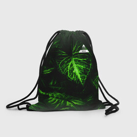 Рюкзак-мешок 3D с принтом Листья зеленые CODE ERROR 404 в Курске, 100% полиэстер | плотность ткани — 200 г/м2, размер — 35 х 45 см; лямки — толстые шнурки, застежка на шнуровке, без карманов и подкладки | 404 | code | error | зеленые | листья