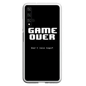 Чехол для Honor 20 с принтом UNDERTALE GAME OVER в Курске, Силикон | Область печати: задняя сторона чехла, без боковых панелей | Тематика изображения на принте: sans | undertale | андертале | андертейл | игра | подземная история | подземная сказка | санс | ундертале