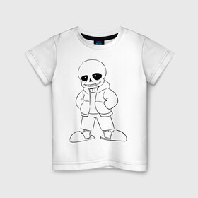 Детская футболка хлопок с принтом UNDERTALE РАСКРАСКА в Курске, 100% хлопок | круглый вырез горловины, полуприлегающий силуэт, длина до линии бедер | sans | undertale | андертале | андертейл | игра | подземная история | подземная сказка | раскраска | санс | ундертале