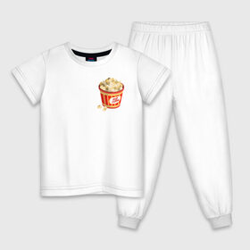 Детская пижама хлопок с принтом Поп-корн в Курске, 100% хлопок |  брюки и футболка прямого кроя, без карманов, на брюках мягкая резинка на поясе и по низу штанин
 | popcorn | кино | поп корн | попкорн