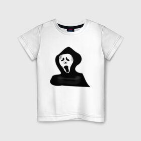 Детская футболка хлопок с принтом Крик в Курске, 100% хлопок | круглый вырез горловины, полуприлегающий силуэт, длина до линии бедер | жнец | жнецы | крик | приведение | приведения | призрак | призраки | ужас | хэллоуин