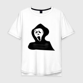 Мужская футболка хлопок Oversize с принтом Крик в Курске, 100% хлопок | свободный крой, круглый ворот, “спинка” длиннее передней части | жнец | жнецы | крик | приведение | приведения | призрак | призраки | ужас | хэллоуин