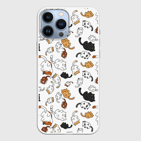 Чехол для iPhone 13 Pro Max с принтом Котята паттерн в Курске,  |  | белый кот | кот | котики паттерн | коты паттерн | котята | котята паттерн | много котиков | много котов | паттерн | рыжий кот | черный кот