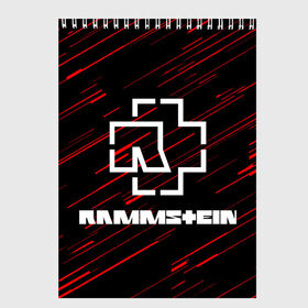 Скетчбук с принтом Rammstein. в Курске, 100% бумага
 | 48 листов, плотность листов — 100 г/м2, плотность картонной обложки — 250 г/м2. Листы скреплены сверху удобной пружинной спиралью | music | rammstein | rock | индастриал метал | метал группа | музыка | музыкальная группа | немецкая метал группа | рамштайн | рок | хард рок