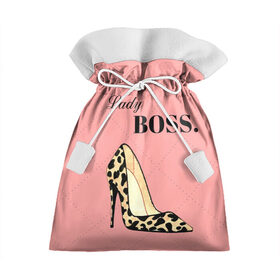 Подарочный 3D мешок с принтом Леди Босс в Курске, 100% полиэстер | Размер: 29*39 см | Тематика изображения на принте: босс | девушка | леди | леопардовый | пафос | розовый