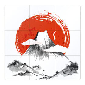 Магнитный плакат 3Х3 с принтом Гора Фудзи в Курске, Полимерный материал с магнитным слоем | 9 деталей размером 9*9 см | Тематика изображения на принте: азия | аниме | гора | гора фудзи | кимоно | китай | манга | сакура | суши | фудзияма | цунами | япония