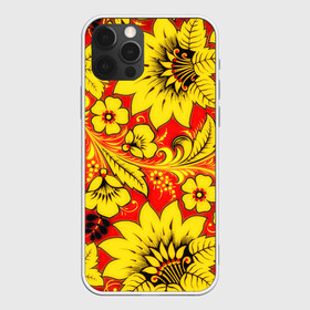 Чехол для iPhone 12 Pro Max с принтом Хохлома в Курске, Силикон |  | арт | вектор | желтый | зеленый | золотой | красный | народный рисунок | рисунок | хохлома | цветок | цветы | чёрный | ягода | ягоды