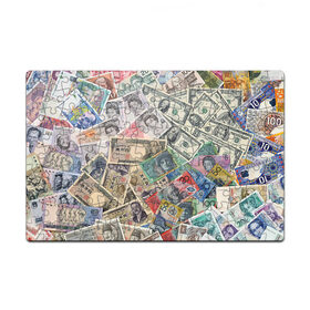 Пазл магнитный 126 элементов с принтом Деньги в Курске, полимерный материал с магнитным слоем | 126 деталей, размер изделия —  180*270 мм | Тематика изображения на принте: арт | банкноты | валюта | деньги | доллары | зеленый | иена | красный | серый | синий | фунт стерлингов | юани