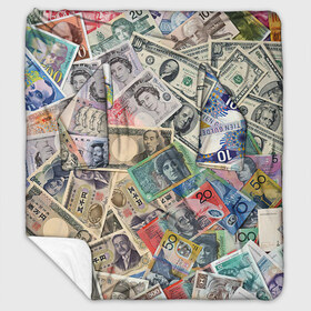 Плед с рукавами с принтом Деньги в Курске, 100% полиэстер | Закругленные углы, все края обработаны. Ткань не мнется и не растягивается. Размер 170*145 | арт | банкноты | валюта | деньги | доллары | зеленый | иена | красный | серый | синий | фунт стерлингов | юани