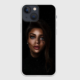 Чехол для iPhone 13 mini с принтом Girl DARK в Курске,  |  | dark | girl | девушка | звезда | инсомния | тату | татуировка