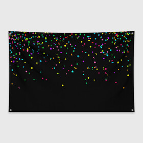 Флаг-баннер с принтом Праздничное настроение в Курске, 100% полиэстер | размер 67 х 109 см, плотность ткани — 95 г/м2; по краям флага есть четыре люверса для крепления | блёстки | веселье | конфетти | праздник | салют