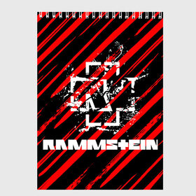 Скетчбук с принтом Rammstein. в Курске, 100% бумага
 | 48 листов, плотность листов — 100 г/м2, плотность картонной обложки — 250 г/м2. Листы скреплены сверху удобной пружинной спиралью | music | rammstein | rock | индастриал метал | метал группа | музыка | музыкальная группа | немецкая метал группа | рамштайн | рок | хард рок