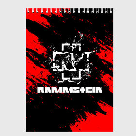 Скетчбук с принтом Rammstein. в Курске, 100% бумага
 | 48 листов, плотность листов — 100 г/м2, плотность картонной обложки — 250 г/м2. Листы скреплены сверху удобной пружинной спиралью | music | rammstein | rock | индастриал метал | метал группа | музыка | музыкальная группа | немецкая метал группа | рамштайн | рок | хард рок