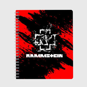 Тетрадь с принтом Rammstein. в Курске, 100% бумага | 48 листов, плотность листов — 60 г/м2, плотность картонной обложки — 250 г/м2. Листы скреплены сбоку удобной пружинной спиралью. Уголки страниц и обложки скругленные. Цвет линий — светло-серый
 | music | rammstein | rock | индастриал метал | метал группа | музыка | музыкальная группа | немецкая метал группа | рамштайн | рок | хард рок