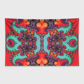Флаг-баннер с принтом Jecson в Курске, 100% полиэстер | размер 67 х 109 см, плотность ткани — 95 г/м2; по краям флага есть четыре люверса для крепления | abstraction | colorful | fractal | pattern | shape | абстракция | разноцветный | узор | формы | фрактал