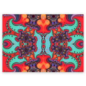 Поздравительная открытка с принтом Jecson в Курске, 100% бумага | плотность бумаги 280 г/м2, матовая, на обратной стороне линовка и место для марки
 | abstraction | colorful | fractal | pattern | shape | абстракция | разноцветный | узор | формы | фрактал
