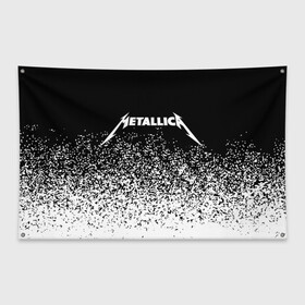 Флаг-баннер с принтом Metallica в Курске, 100% полиэстер | размер 67 х 109 см, плотность ткани — 95 г/м2; по краям флага есть четыре люверса для крепления | metallica | music | rock | американская рок группа | метал группа | металлика | музыка | рок | рок группа | трэш метал | хеви метал